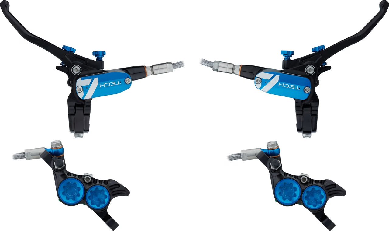 Freno Tech 4 V4 Disc Brake, Delantero y Trasero - 74mm, Azul