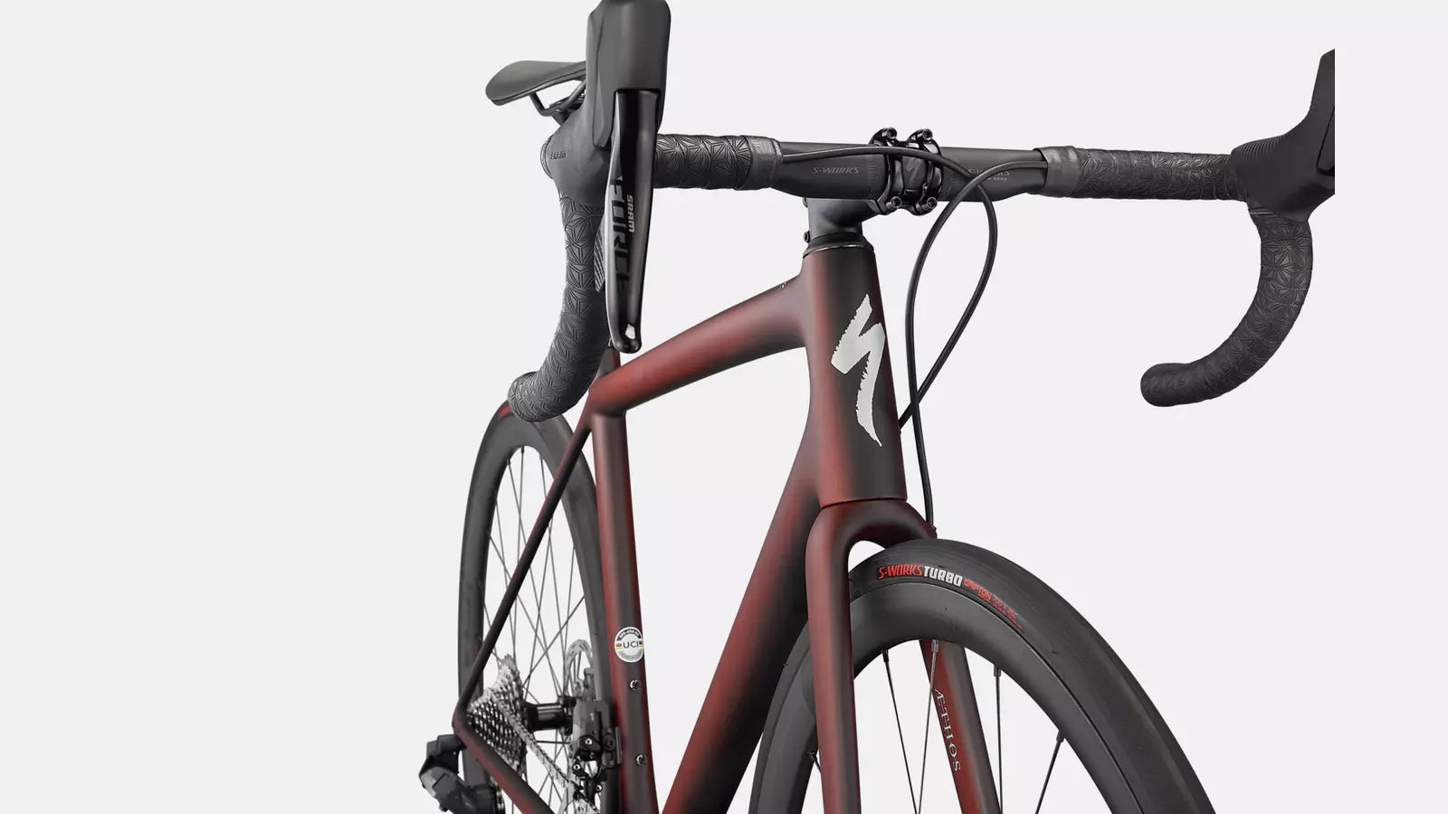 Bicicleta Aethos Pro-SRAM Force eTap AXS, Maroon/Black Tint Edge Fade