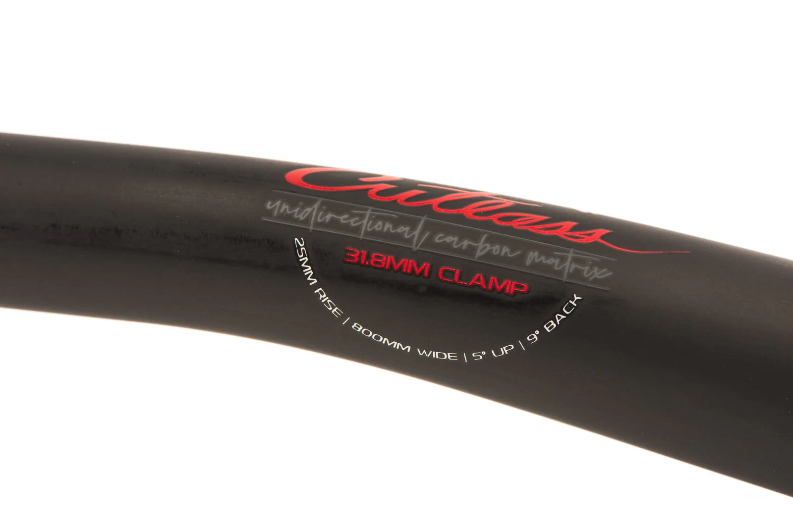 Timón Fubars Cutlass Ø31.8 Carbono - 800mm, Negro/Rojo