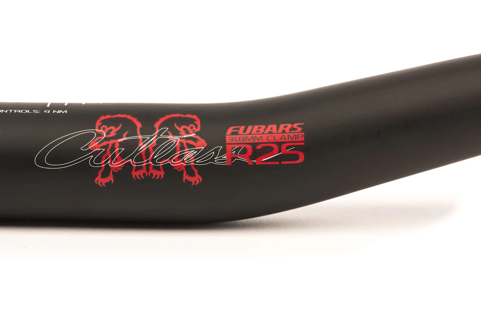 Timón Fubars Cutlass Ø31.8 Carbono - 800mm, Negro/Rojo