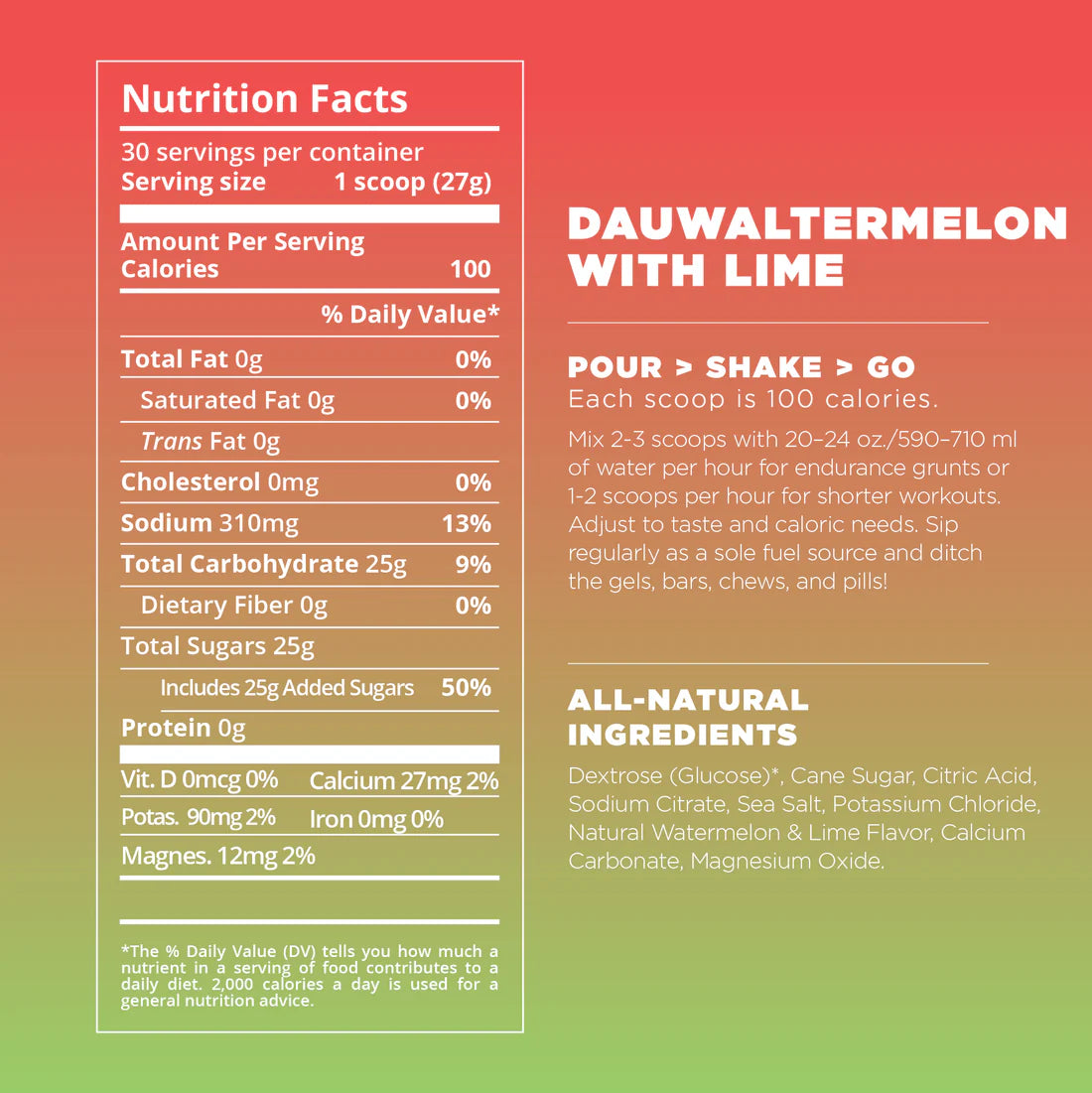 Endurance Fuel, Dauwaltermelon - 50 Servicios