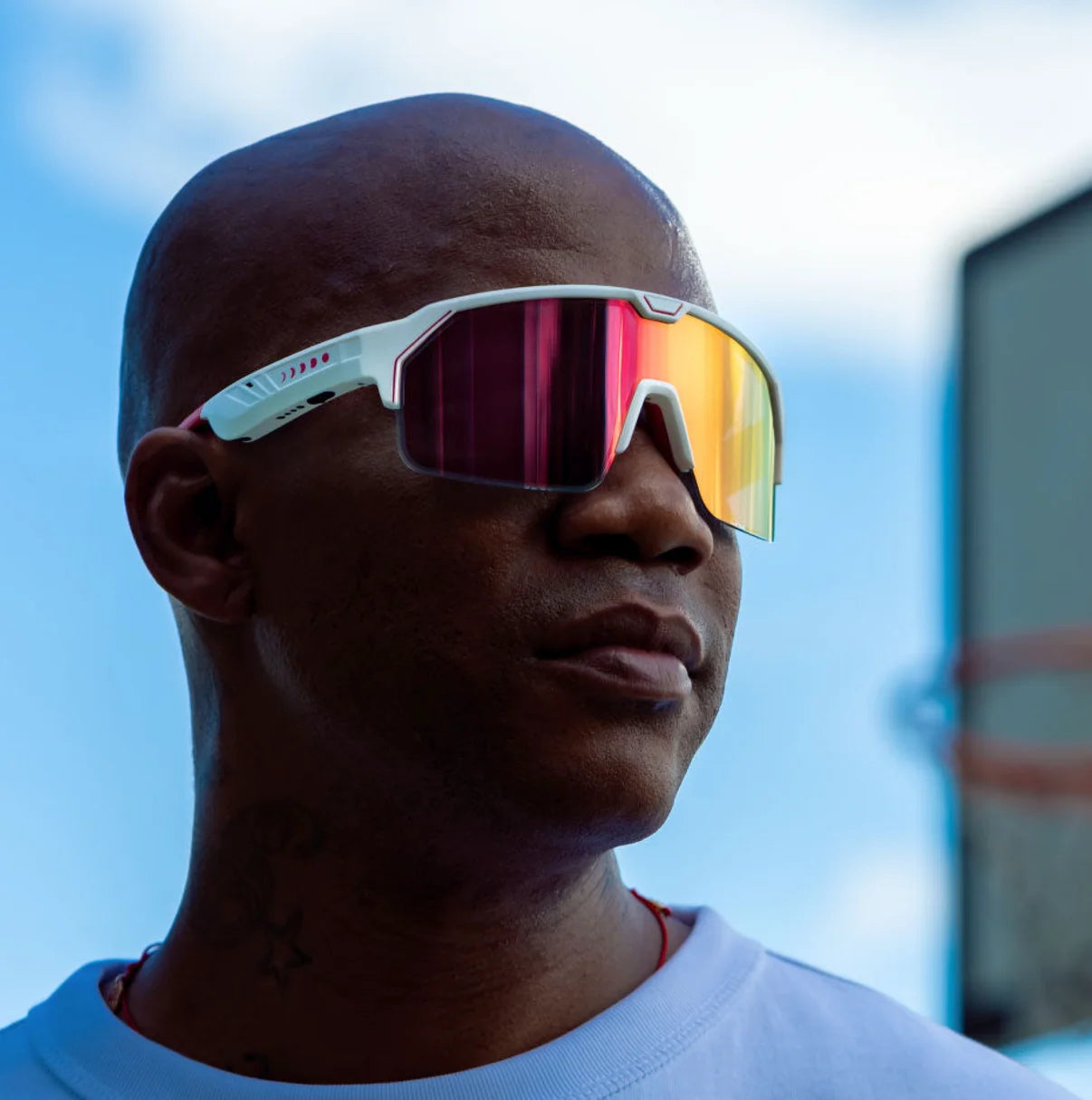 Gafas Music Shield, White/Fire
