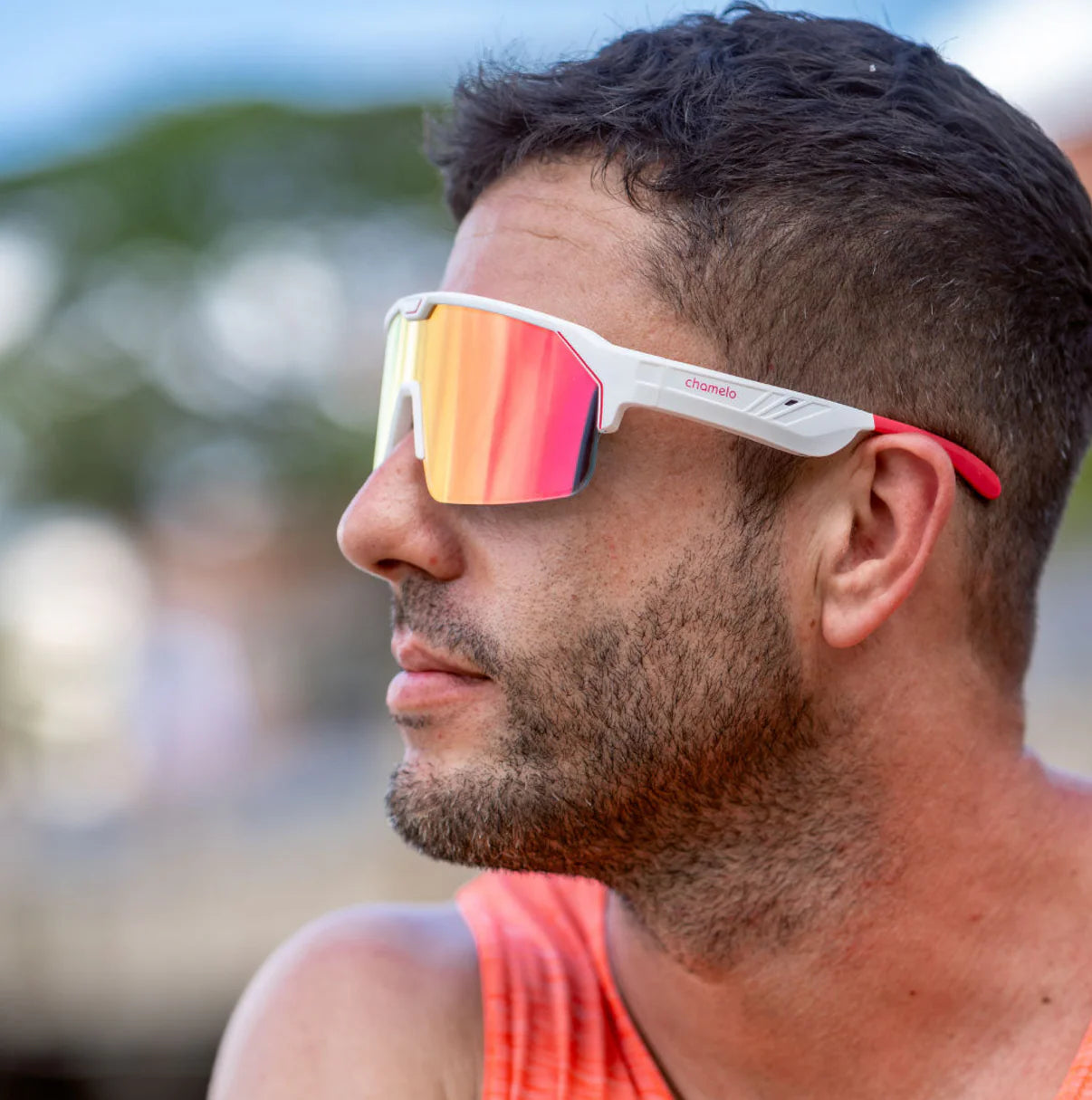 Gafas Music Shield, White/Fire