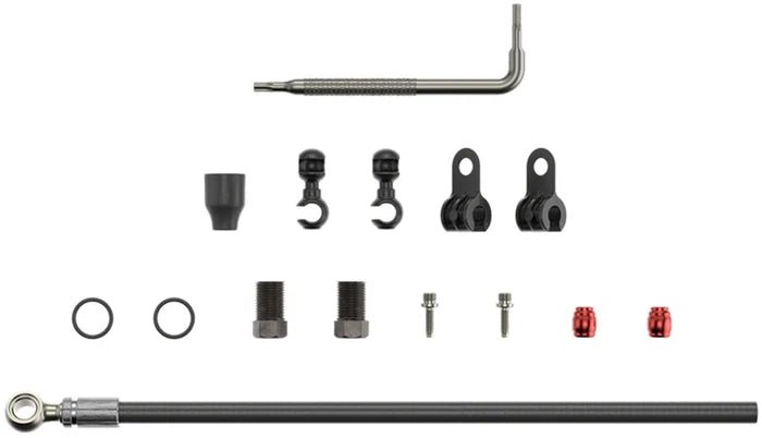 Disc Brake Hose Kit Silver Banjo 2000mm Maven ULT/SIL (A1), Level 4P ULT/SIL (C1), G2 RSC/ULT, Guide R/RS/RSC/ULT (B1), Juicy 5/7, XX - Pidiendo Pista