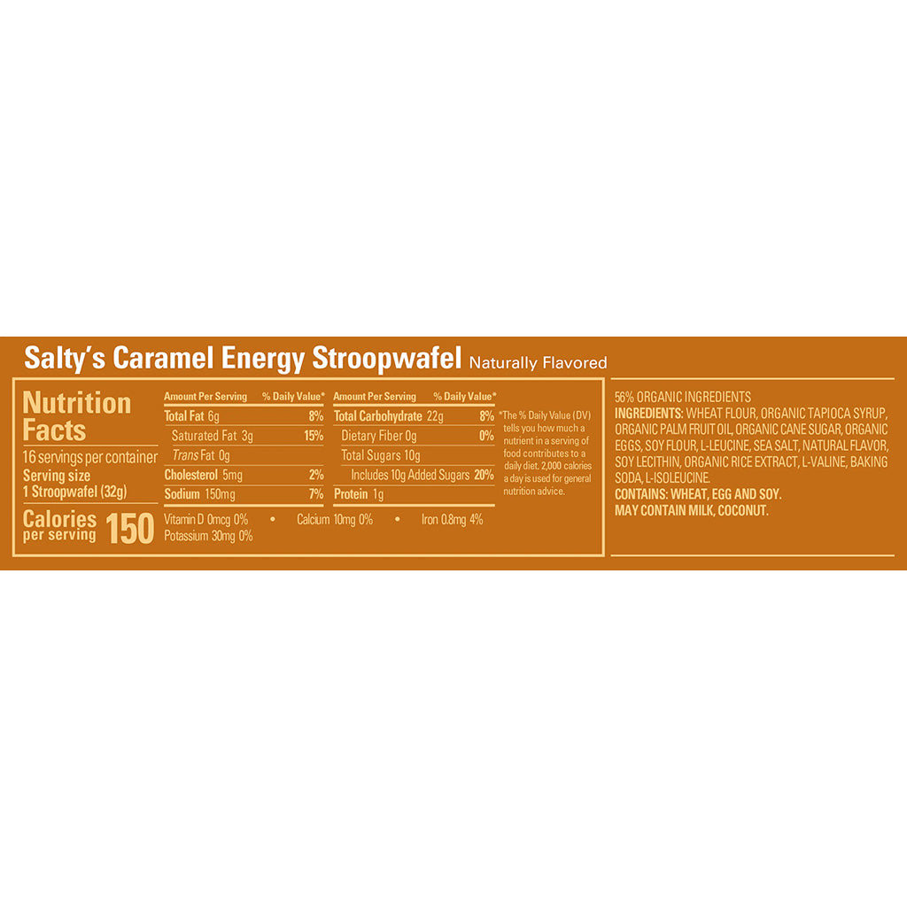 Energy Stroopwafel - Salty's Caramel, Caja 16