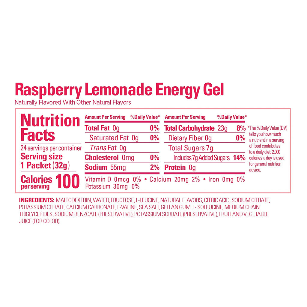 Energy Gel, Raspberry Lemonade, Caja/24