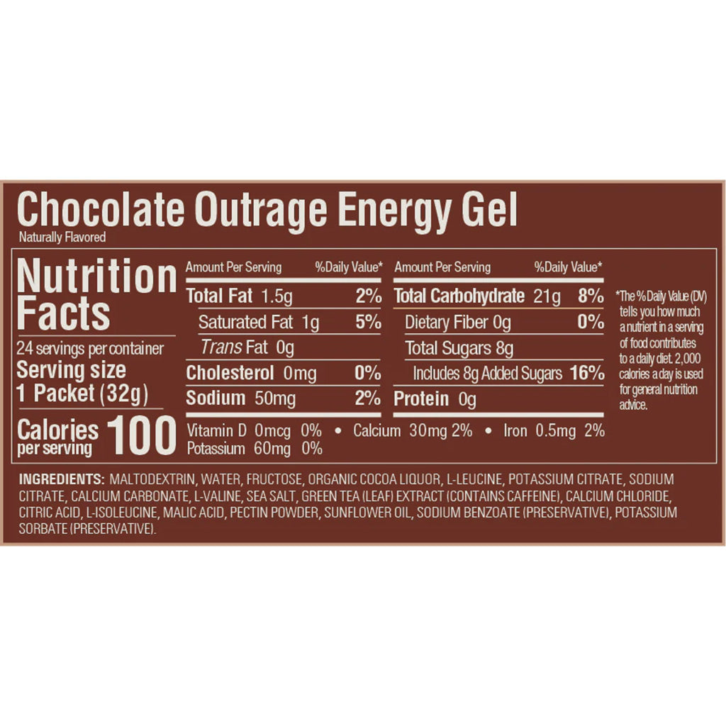 Gel de Energía Caja, Chocolate Outrage, 24/Count