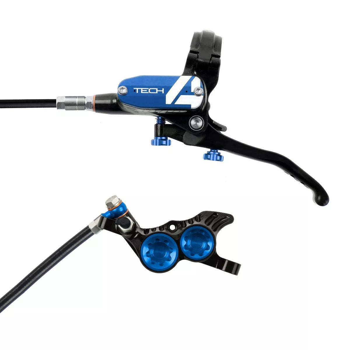 Freno Tech 4 V4 Disc Brake, Delantero y Trasero - 74mm, Azul