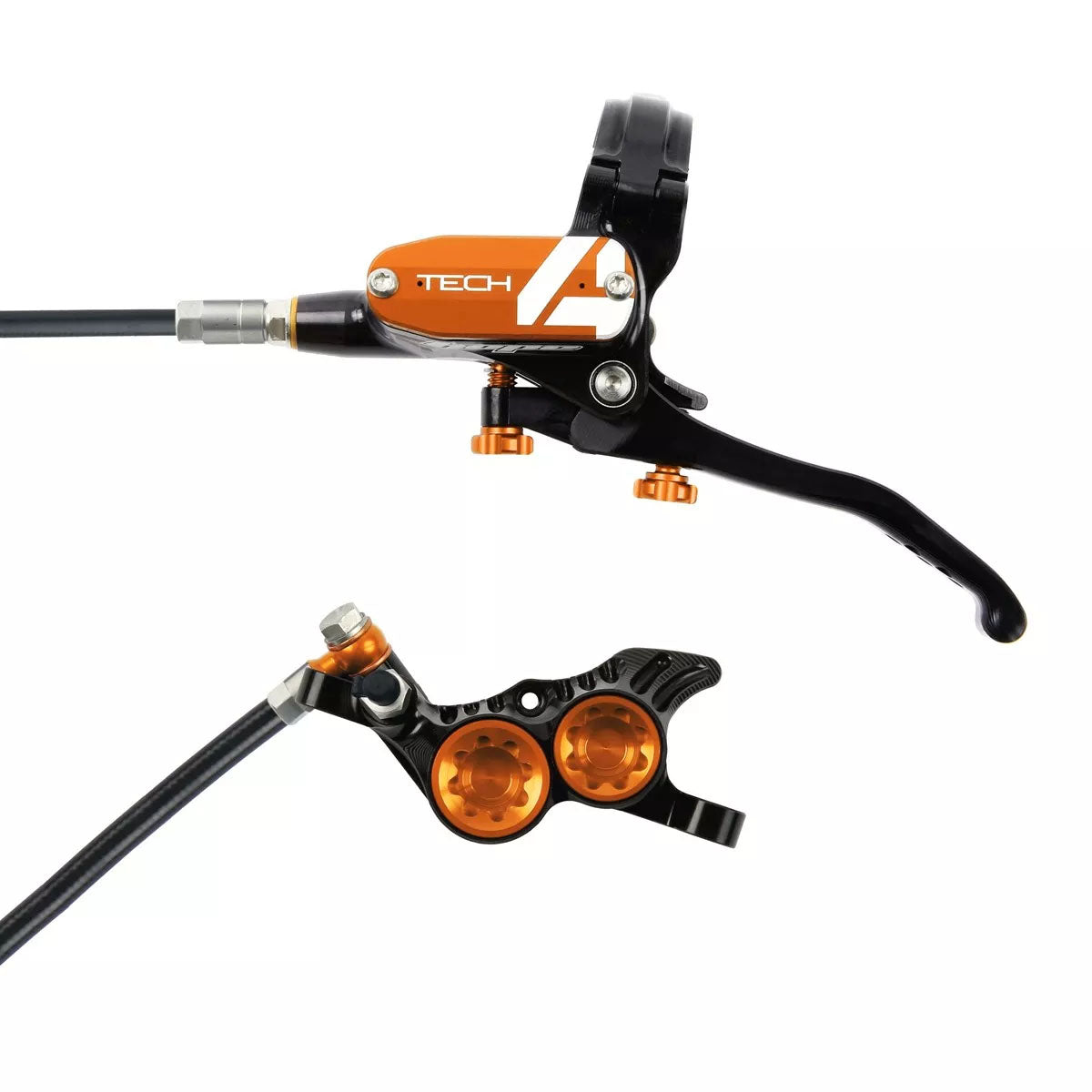 Freno Tech 4 V4 Disc Brake, Delantero y Trasero - 74mm, Naranja