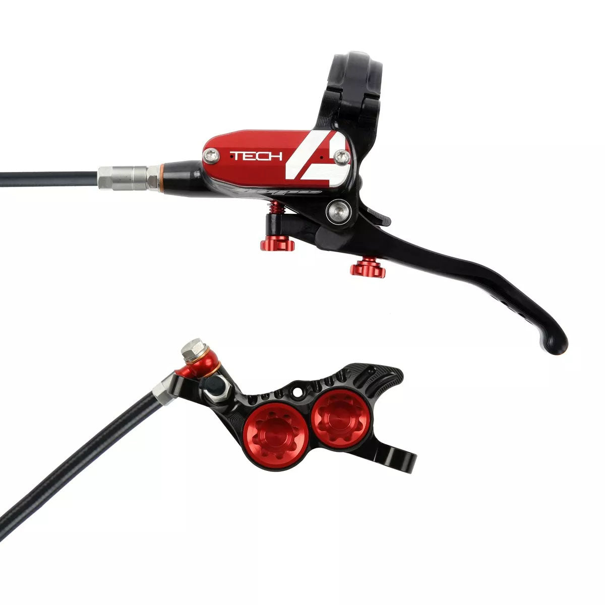 Freno Tech 4 V4 Disc Brake, Delantero y Trasero - 74mm, Rojo