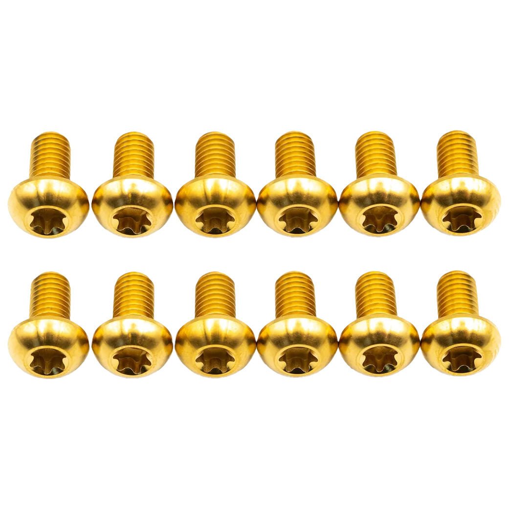 Tornillos de Titanio, para disco 6 Tornillos, Kit Dorado, 12/uni - Pidiendo Pista